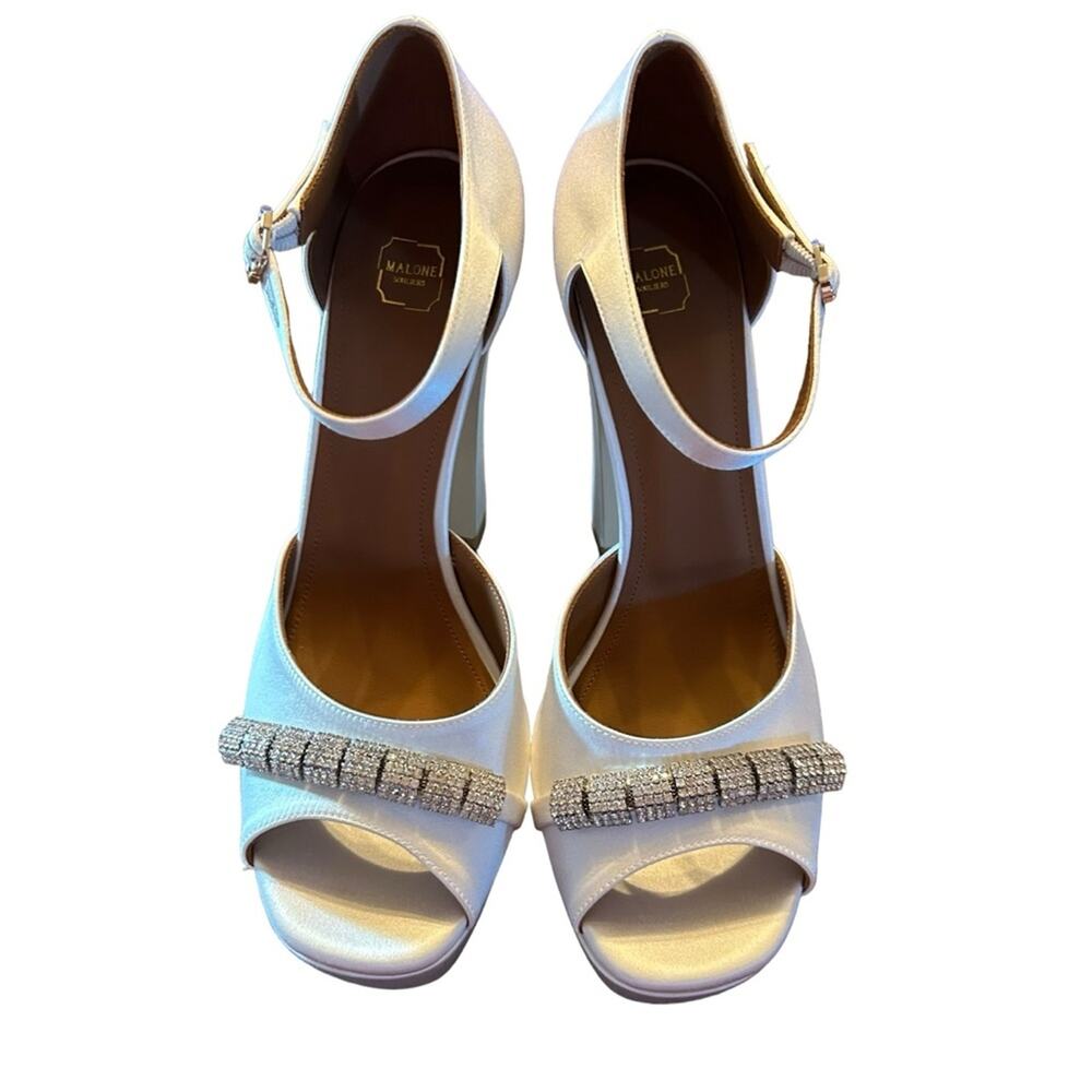 Malone Souliers Yurkia Crystal Platform Sandals Block Heel Open Toe NEW EU 40 - Picture 3 of 9